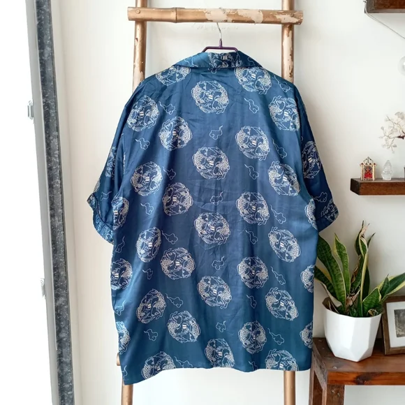 Navy Blue QiGong Silk Top - Picture 7 of 16